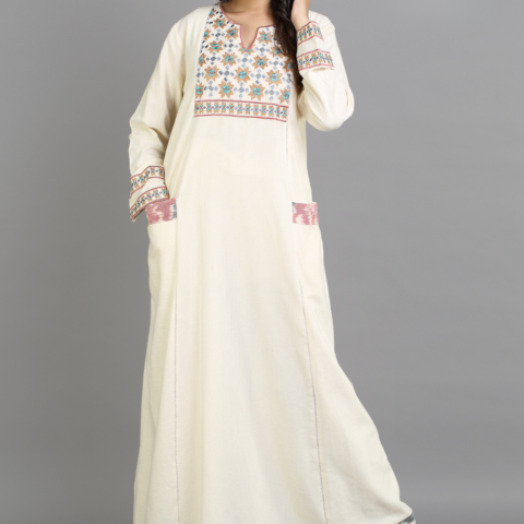 Embroidered Multi-Coloured Boho Chic Kaftan