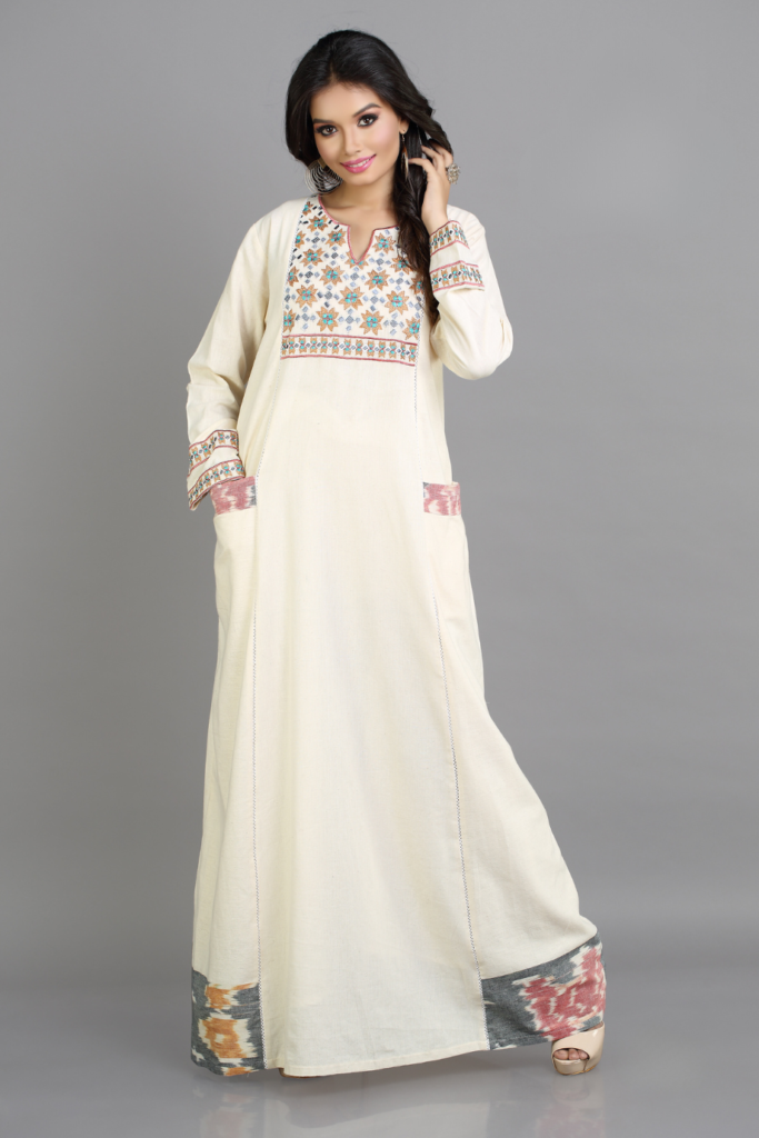 Embroidered Multi-Coloured Boho Chic Kaftan